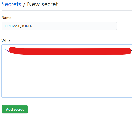 设置FIREBASE_TOKEN